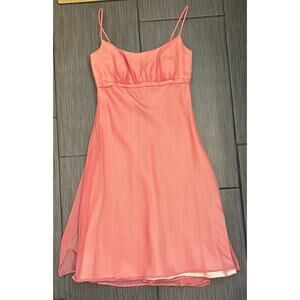 Vintage Michelangelo Pink Chiffon Dress Empire Waist Fairy Whimsy 90s Size 2